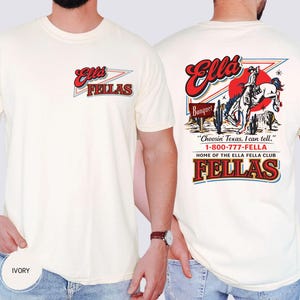 Comfort Colors® Ellas Fellas Club Shirt, Retro Western Cowboy T-Shirt, Country Concert Tee image 1