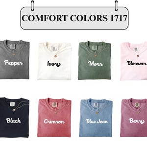Personalized Nana Faux Patchwork Shirt Comfort Colors® Grandma Shirt With Grandkids Custom Mimi Tee image 10