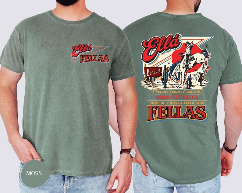 Comfort Colors® Ellas Fellas Club Shirt, Retro Western Cowboy T-Shirt, Country Concert Tee image 3