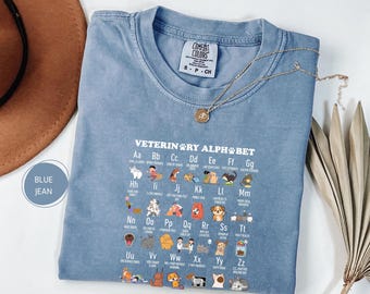 Comfort Colors Veterinary Alphabet Shirt, Veterinary Medicine Tee, Vet Tech Gift
