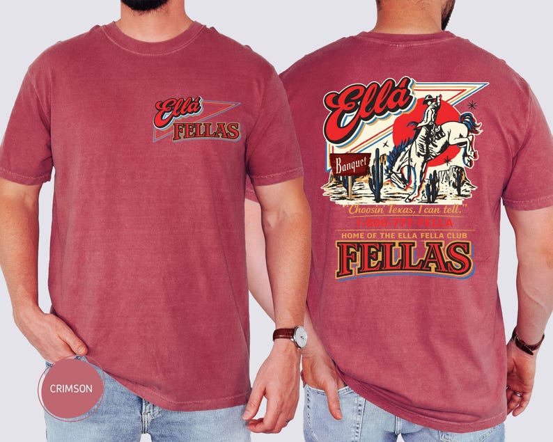 Comfort Colors® Ellas Fellas Club Shirt, Retro Western Cowboy T-Shirt, Country Concert Tee image 6