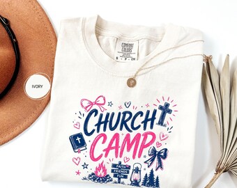 Comfort Colors Church Camp Shirt, Faith Friends Fun Tshirt, Christian Summer Camp Tee