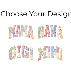 Personalized Nana Faux Patchwork Shirt Comfort Colors® Grandma Shirt With Grandkids Custom Mimi Tee image 3