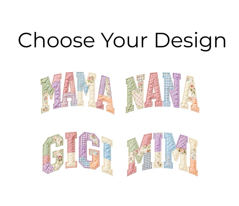 Personalized Nana Faux Patchwork Shirt Comfort Colors® Grandma Shirt With Grandkids Custom Mimi Tee image 3