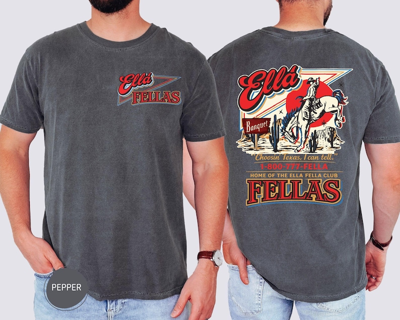 Comfort Colors® Ellas Fellas Club Shirt, Retro Western Cowboy T-Shirt, Country Concert Tee image 2