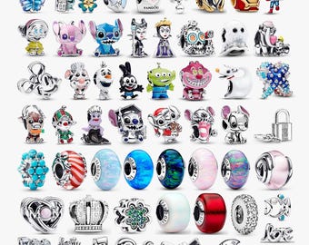 Colgante de cristal, apto para pulseras Pandora, colgante de plata de ley 925, colgante para pulsera, colgante de seguridad con tope, regalo para mamá