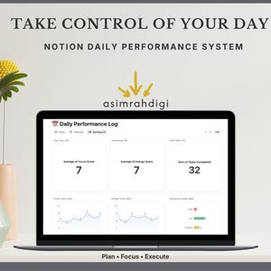 Notion Daily Planner | Daily Productivity System | Time Blocking Focus | Task & Goal Tracker | Minimal Template