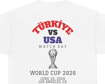 Türkiye vs USA Match Day Shirt 2026 Los Angeles CA, Soccer Fan Tee, June 25 Game Day Shirt, Minimal Flag Football Shirt, World Cup Style