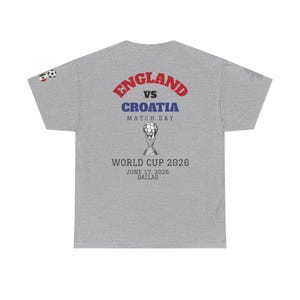 England vs Croatia Shirt World Cup 2026, Soccer Match Day Tee, Football Fan Gift, USA Host City Tournament Shirt image 6
