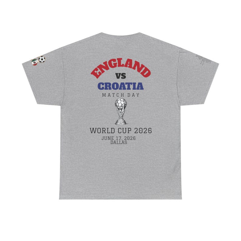 England vs Croatia Shirt World Cup 2026, Soccer Match Day Tee, Football Fan Gift, USA Host City Tournament Shirt image 6