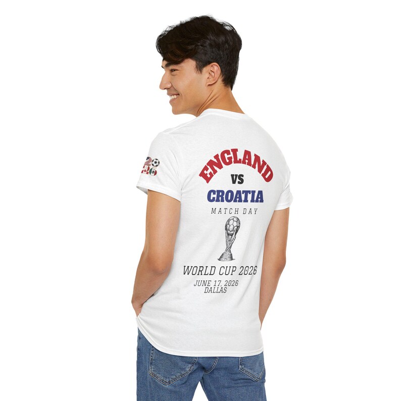 England vs Croatia Shirt World Cup 2026, Soccer Match Day Tee, Football Fan Gift, USA Host City Tournament Shirt image 13