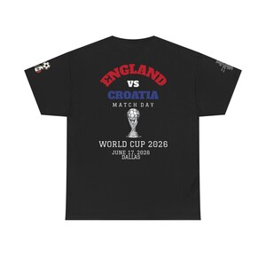 England vs Croatia Shirt World Cup 2026, Soccer Match Day Tee, Football Fan Gift, USA Host City Tournament Shirt image 5