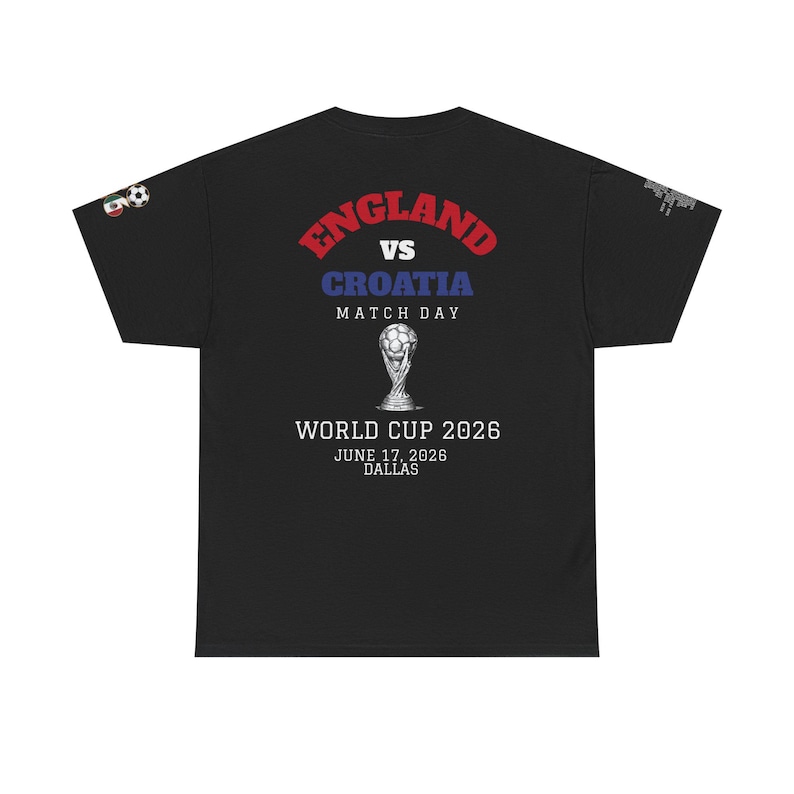 England vs Croatia Shirt World Cup 2026, Soccer Match Day Tee, Football Fan Gift, USA Host City Tournament Shirt image 5