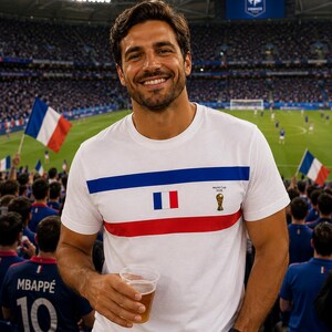 France Soccer Fan Shirt Personalized Name Number Football Jersey France Supporter Custom Football Tee image 3