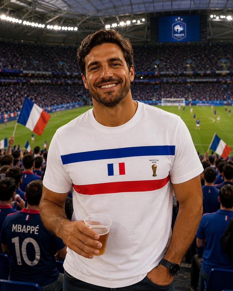France Soccer Fan Shirt Personalized Name Number Football Jersey France Supporter Custom Football Tee image 3