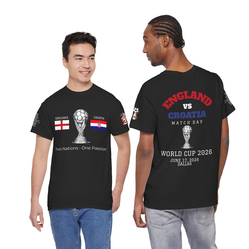 England vs Croatia Shirt World Cup 2026, Soccer Match Day Tee, Football Fan Gift, USA Host City Tournament Shirt image 17