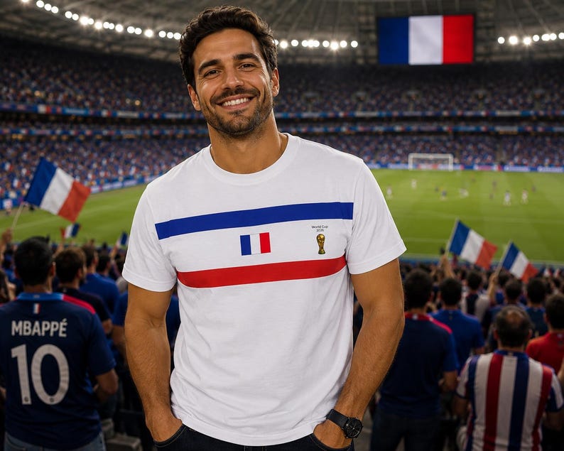 France Soccer Fan Shirt Personalized Name Number Football Jersey France Supporter Custom Football Tee image 5