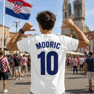 Personalized Croatia Soccer Shirt 2026, Custom Name Number Croatia Fan Tee, Croatian Football Jersey Gift, World Cup Fan Shirt image 4