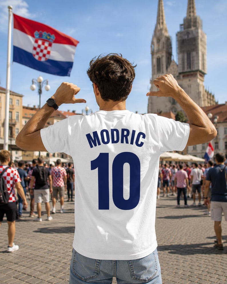 Personalized Croatia Soccer Shirt 2026, Custom Name Number Croatia Fan Tee, Croatian Football Jersey Gift, World Cup Fan Shirt image 4