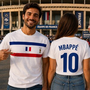 France Soccer Fan Shirt Personalized Name Number Football Jersey France Supporter Custom Football Tee image 4