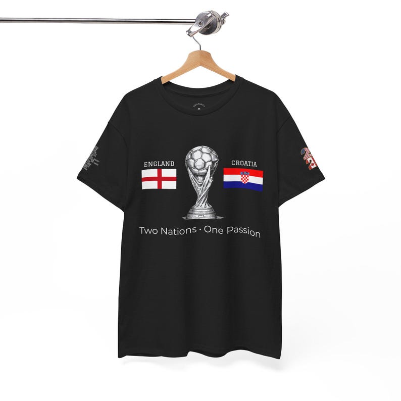 England vs Croatia Shirt World Cup 2026, Soccer Match Day Tee, Football Fan Gift, USA Host City Tournament Shirt image 9