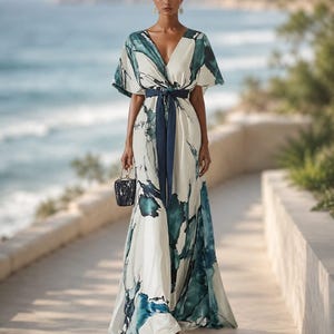 green and blue wedding guest dress Spaghetti Straps Dusty Blue Wedding Guest Dress with Square Neckline