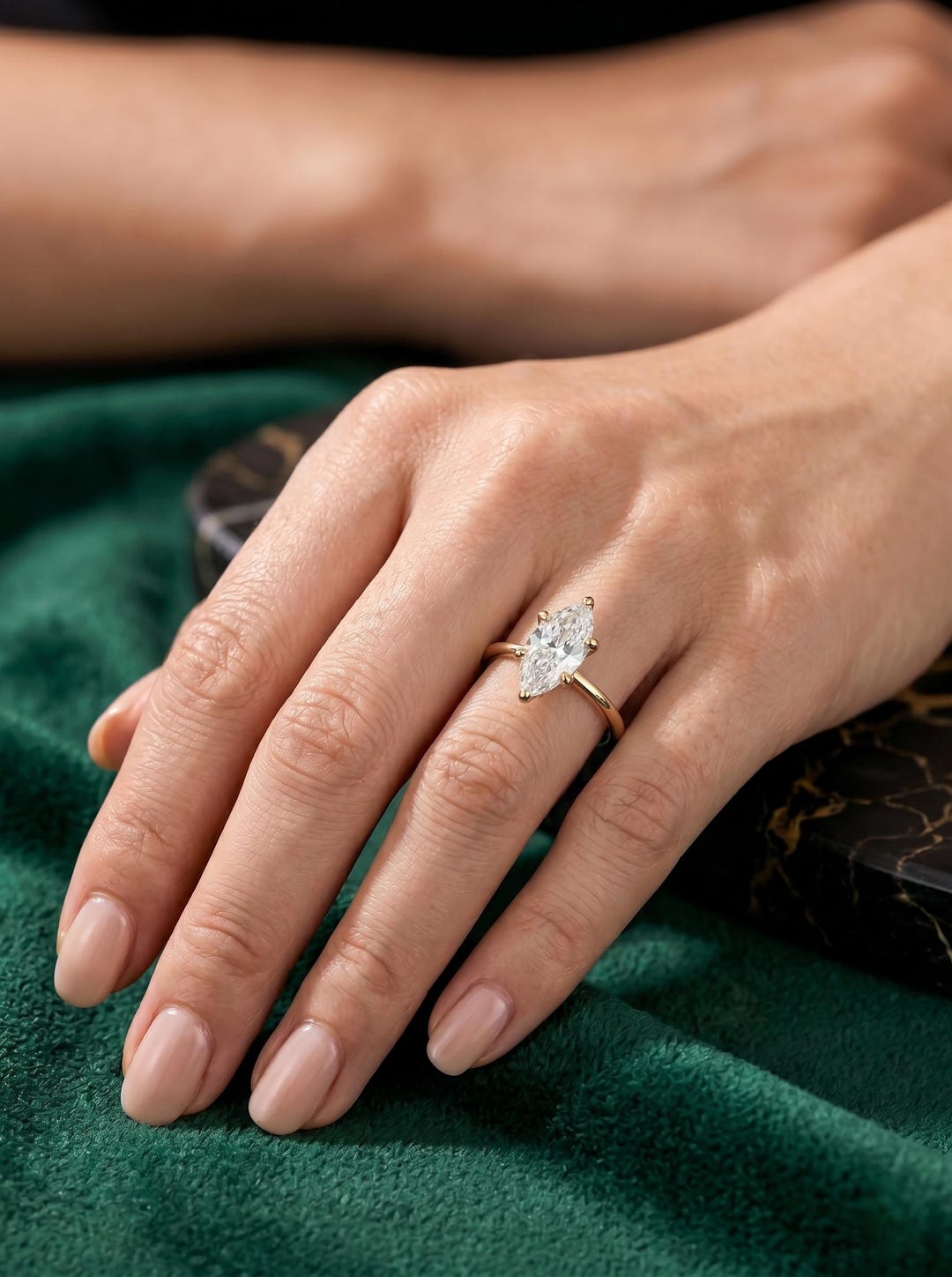 Marquise Lab Grown Diamond Solitaire Ring, Classic Prong Setting, IGI ...