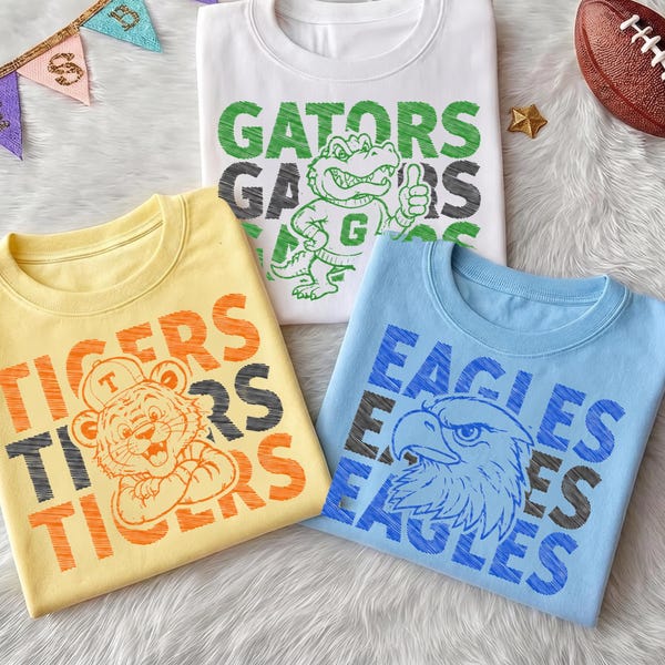 Camiseta personalizada con la mascota de la escuela Comfort Colors®, camiseta del equipo favorito, camiseta retro con la mascota, camiseta con el espíritu escolar y la mascota, camiseta personalizada con el nombre del equipo.