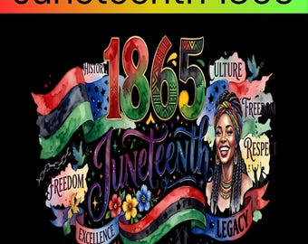Juneteenth 1865 PNG, Diseño de camiseta de la historia afroamericana, Orgullo afroamericano PNG, Sublimación del Día de la Libertad, Gráfico de melanina