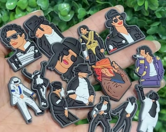 Michael Jackson 14 Shoe Crock Charms, Music Legend MJ Accessories Gifts