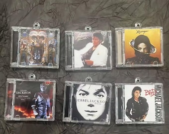 Michael Jackson Acrylic Mini CD Album Keychain, Tap To Play