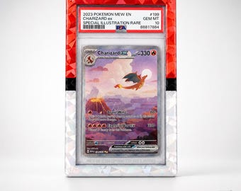 PSA Slab Bumper, Holographic Magnetic Pokemon Graded Card Protector, 3D Printed Card Guard