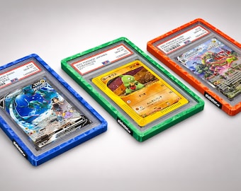 Holographic PSA Slab Bumper Set, Orange Blue Green 3D Printed Graded Card Guard
