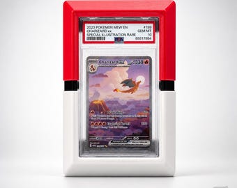 Pokeball PSA Slab Display Frame, 3D Printed Graded Card Wall Mount Guard