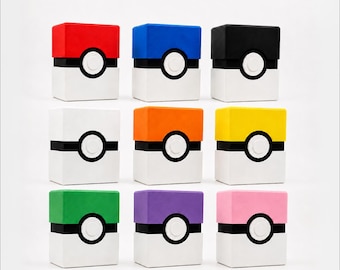 Custom Color Pokeball Toploader Storage Box, Holds 50 Top Loaders, 3D Printed Pokemon Card Deck Box
