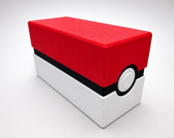 Pokeball Toploader Storage Box, 150 Card 3D Printed Top Loader Pokemon Deck Box