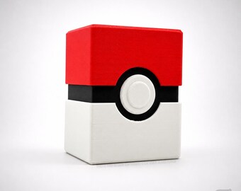 Pokeball Toploader Storage Box, Holds 50 Top Loaders, 3D Printed Pokemon Card Deck Box