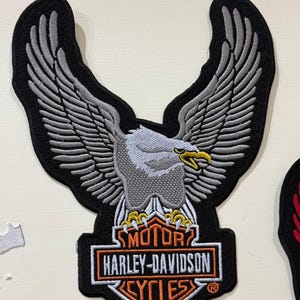Large Embroidered Eagle Back Patch 11 Inch Iron-On Rider Jacket Decor