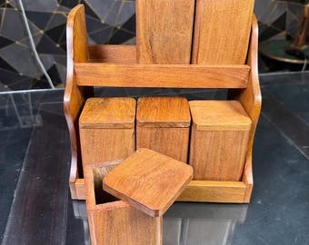 Holz Gewürzbox Container, Küchenrezepte Rack, Salz Keller Organizer, Naturholz Gewürzbox, dekoratives Geschenk für sie