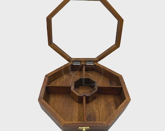 Houten kruidendoos met 5 vakken, droog fruitmand keukenrek, cadeau voor bruiloften | Housewarmingsfeestjes | Verjaardagen | Home/Hier