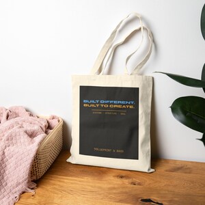 Built Different Built to Create Tote Bag - Creative Tote - Gift for Artist - Motivational Tote Bag - Entrepreneur Gift - Designer Tote