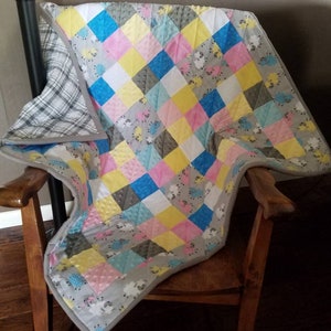 Pastel Sheep Baby Quilt