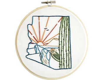 Arizona Embroidery, Beginner Embroidery Kit, Craft kit, Stitch Kit, DIY Kit, Hand embroidery