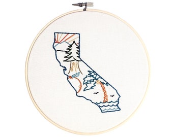 California Embroidery, Beginner Embroidery Kit, Craft kit, Stitch Kit, DIY Kit, Hand embroidery