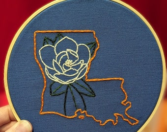 Louisiana Embroidery, Beginner Embroidery Kit, Craft kit, Stitch Kit, DIY Kit, Hand embroidery