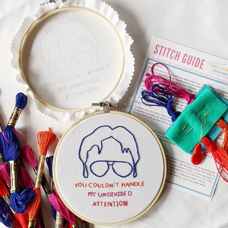Beginner Embroidery Kit Dwight Schrute Quote the Office Etsy