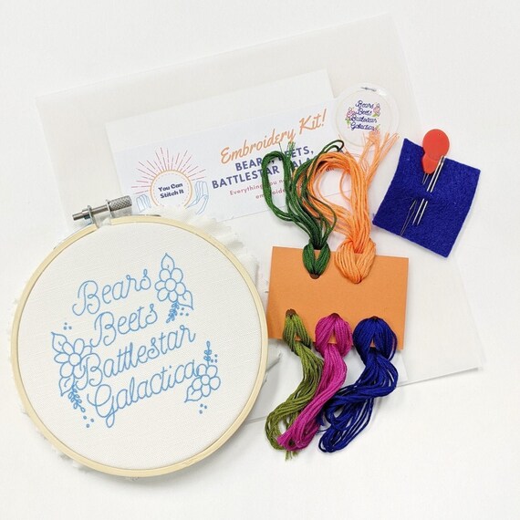 The Office Embroidery Kit Beginner Embroidery KitBears Etsy