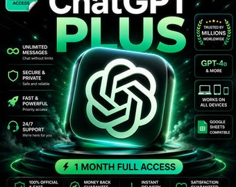 ChatGPT Plus: 1 maand toegang, GPT, beveiligd account, directe levering