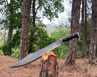Handgemachte 1095 High Carbon Jungle Camping Machete Palisander Griff mit Lederbezug