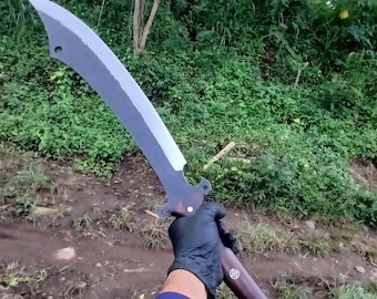 Machette fabriquée à la main en acier au carbone 1046 avec manche en palissandre, outil de camping et de bushcraft en plein air